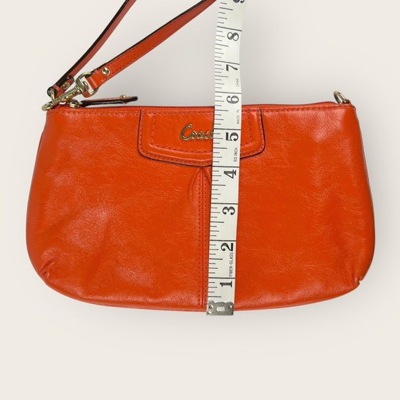 Coach Large Orange Ashley Leather Wristlet - Picture 10 of 10